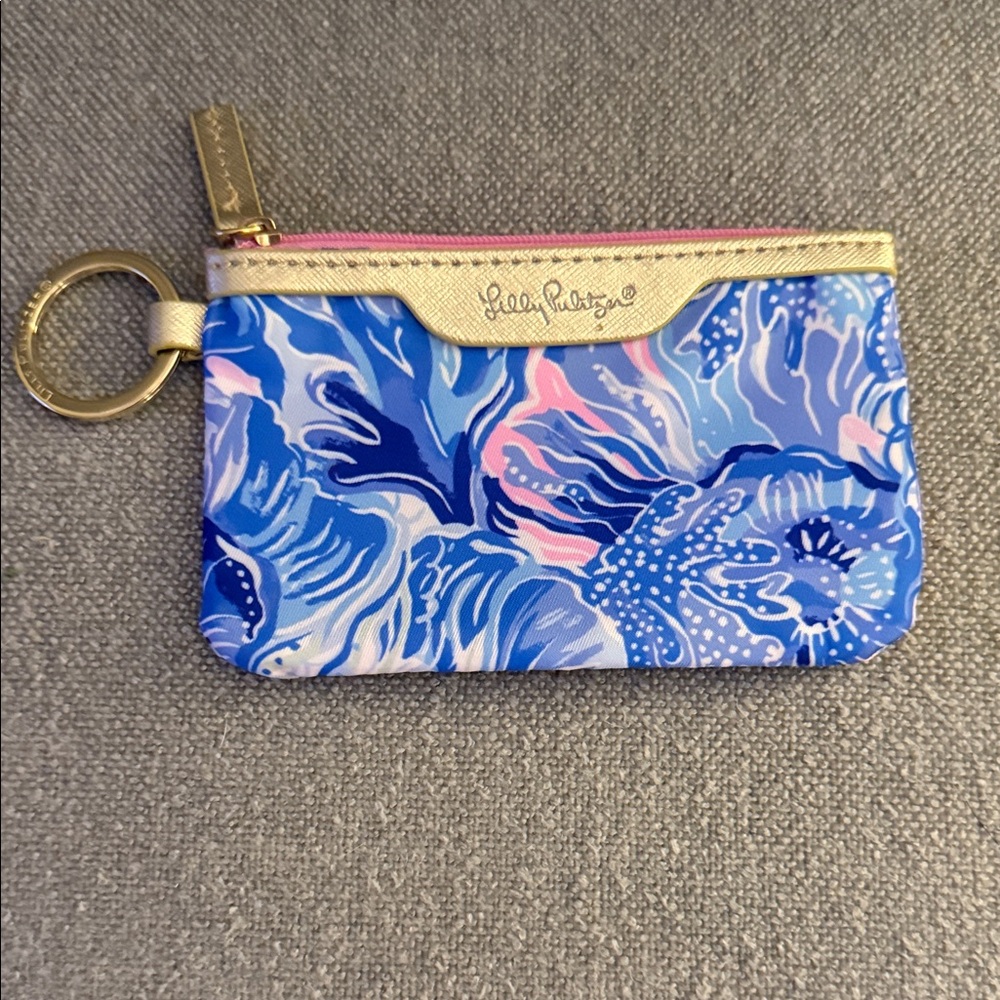 Lilly Pulitzer Blue and Pink Floral small wallet